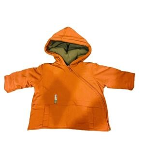 Obaibi Infant Sherpa Lined Orange Rolling Moving City Hooded Jacket Size 6M